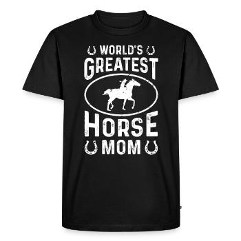 World's Greatest Horse Mom - Men's Premium Organic T-Shirt - black - Front - Nico (187cm)