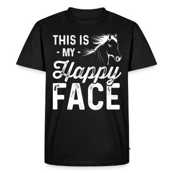 This is my happy face - Men's Premium Organic T-Shirt - black - Front - Nico (187cm)