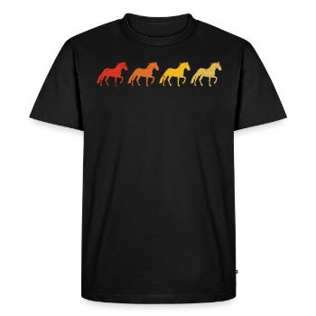 Retro horses - Men's Premium Organic T-Shirt - black - Front - Nico (187cm)