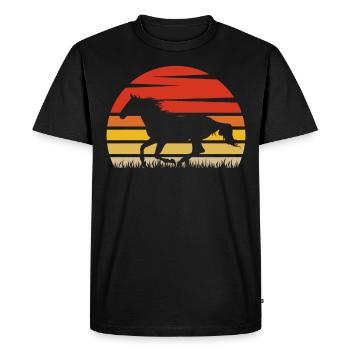 Retro Horse - Men's Premium Organic T-Shirt - black - Front - Nico (187cm)