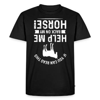 If you can read this, help me back - Men's Premium Organic T-Shirt - black - Front - Nico (187cm)