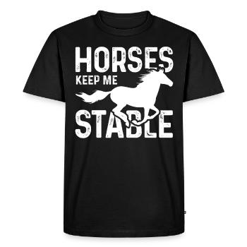 Les chevaux me gardent stable - T-shirt Premium bio Homme - noir - Devant - Nico (187cm)