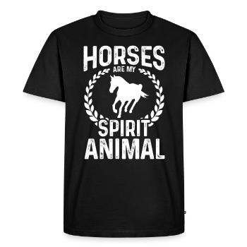 Horses are my soul animal - Men's Premium Organic T-Shirt - black - Front - Nico (187cm)