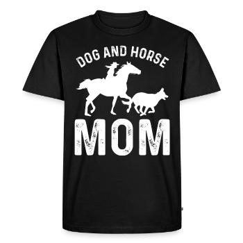 Dog and horse mom - Men's Premium Organic T-Shirt - black - Front - Nico (187cm)