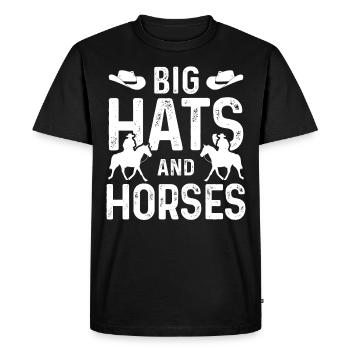 Grands chapeaux et chevaux - T-shirt Premium bio Homme - noir - Devant - Nico (187cm)