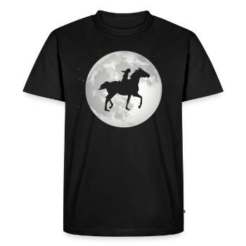 Full Moon - Horse riding - - Men's Premium Organic T-Shirt - black - Front - Nico (187cm)