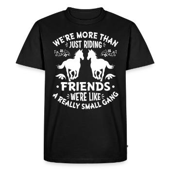 We are more than just riding friends, we are like a - Men's Premium Organic T-Shirt - black - Front - Nico (187cm)