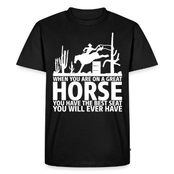 Si vous êtes assis sur un grand cheval, vous avez - T-shirt Premium bio Homme - noir - Devant - Nico (187cm)