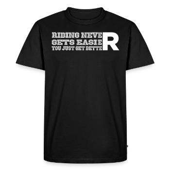 Rouler n’est jamais plus facile, vous ne faites que vous améliorer - - T-shirt Premium bio Homme - noir - Devant - Nico (187cm)