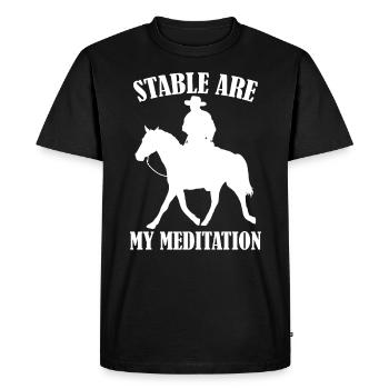 Stable sont ma méditation - - T-shirt Premium bio Homme - noir - Devant - Nico (187cm)