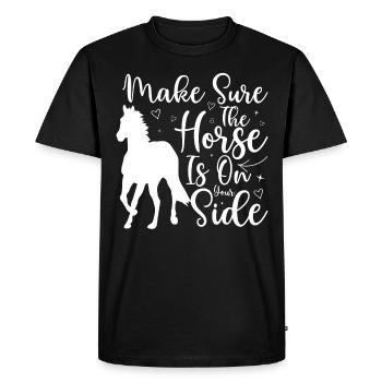Assurez-vous que le cheval est de votre côté - - T-shirt Premium bio Homme - noir - Devant - Nico (187cm)