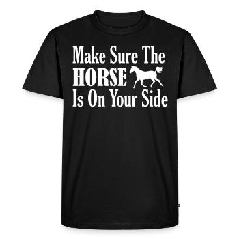 Assurez-vous que le cheval est de votre côté - T-shirt Premium bio Homme - noir - Devant - Nico (187cm)