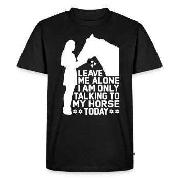 Laissez-moi tranquille, je ne parle qu’à mon - T-shirt Premium bio Homme - noir - Devant - Nico (187cm)