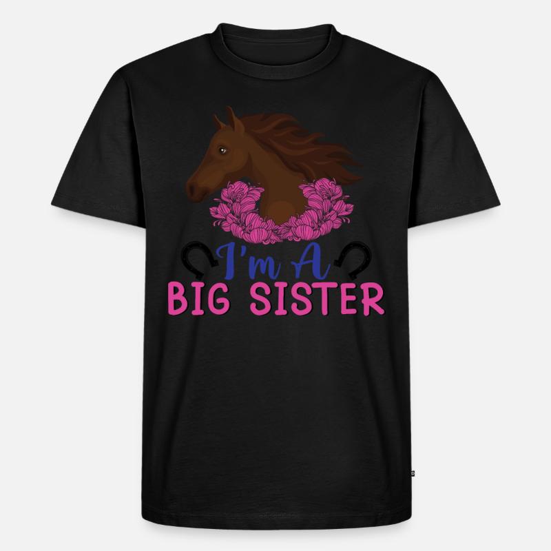 Ich bin eine große Schwester - - Männer Premium Bio T-Shirt - Schwarz