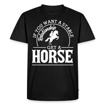 Si vous voulez une relation stable, obtenez - T-shirt Premium bio Homme - noir - Devant - Nico (187cm)