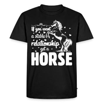 Si vous voulez une relation stable, obtenez - T-shirt Premium bio Homme - noir - Devant - Nico (187cm)