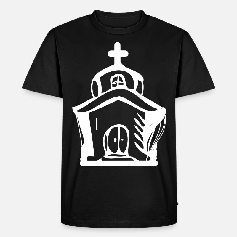 Kirche - Männer Premium Bio T-Shirt - Schwarz