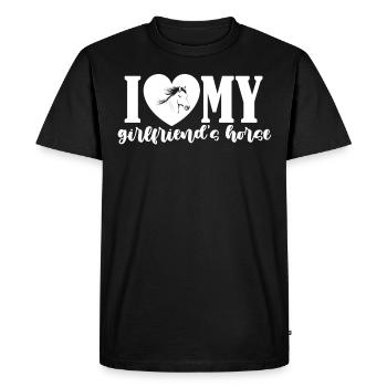 J’adore le cheval de ma copine - - T-shirt Premium bio Homme - noir - Devant - Nico (187cm)