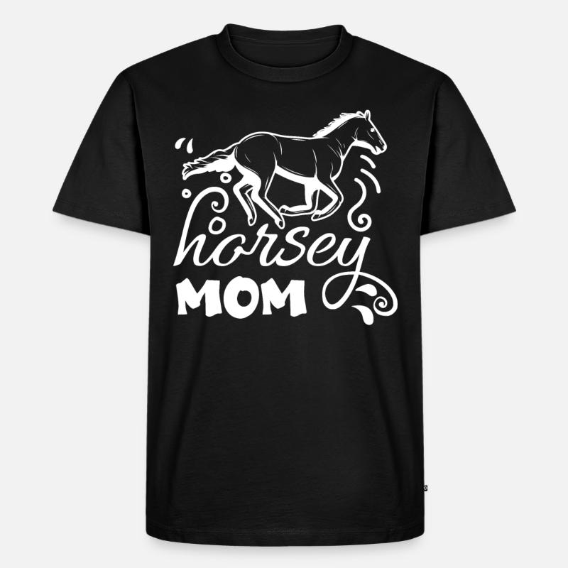 Pferdchen-Mama 1 - - Männer Premium Bio T-Shirt - Schwarz