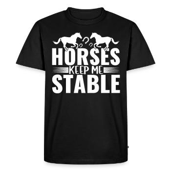 Les roses me gardent stable - - T-shirt Premium bio Homme - noir - Devant - Nico (187cm)