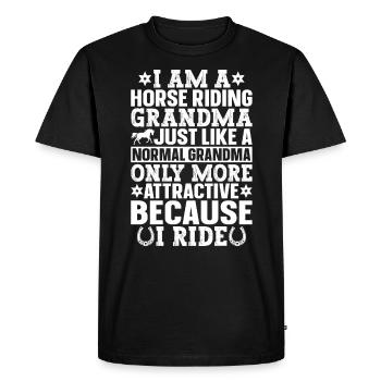 I am a riding grandma, just like a normal - Men's Premium Organic T-Shirt - black - Front - Nico (187cm)