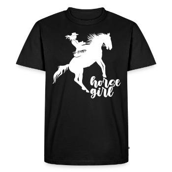 Fille de cheval - - T-shirt Premium bio Homme - noir - Devant - Nico (187cm)