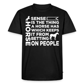 Le sens du cheval est ce qui empêche un cheval de le faire - T-shirt Premium bio Homme - noir - Devant - Nico (187cm)