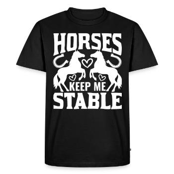 Les chevaux me gardent dans l’écurie 2 - - T-shirt Premium bio Homme - noir - Devant - Nico (187cm)