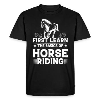 Learn the basics of riding first— - Men's Premium Organic T-Shirt - black - Front - Nico (187cm)