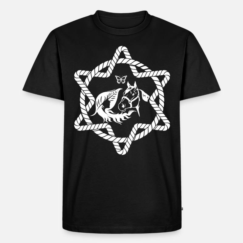 Pferd 1 - - Männer Premium Bio T-Shirt - Schwarz