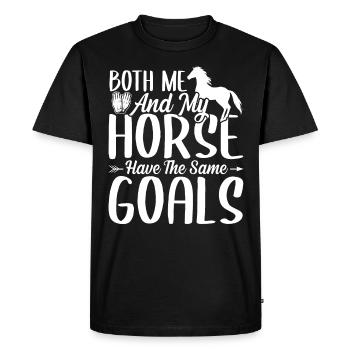 Me and my horse have the same goals - - Men's Premium Organic T-Shirt - black - Front - Nico (187cm)
