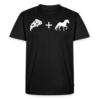 Pizza - Cheval - - T-shirt Premium bio Homme - noir - Devant - Nico (187cm)