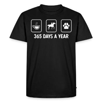 365 jours par an - Patte de chien - Équitation - - T-shirt Premium bio Homme - noir - Devant - Nico (187cm)