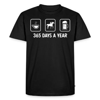 365 jours par an - Bière - Équitation - - T-shirt Premium bio Homme - noir - Devant - Nico (187cm)