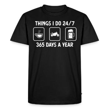 Je pense que je le fais 24-7 365 jours par an - bière - T-shirt Premium bio Homme - noir - Devant - Nico (187cm)