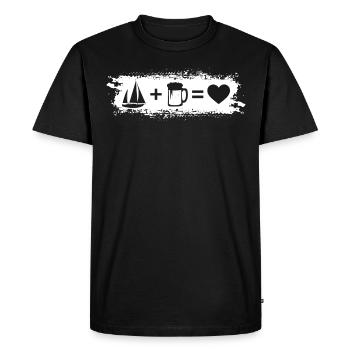 Grunge Rectangle - Heart - Beer - Sailing - Grunge Re - Men's Premium Organic T-Shirt - black - Front - Nico (187cm)