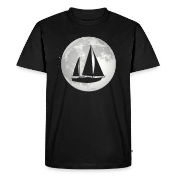 Full Moon - Sailing - - Men's Premium Organic T-Shirt - black - Front - Nico (187cm)