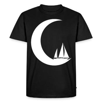 Crescent Moon - Sailing - - Men's Premium Organic T-Shirt - black - Front - Nico (187cm)