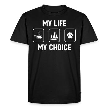 My Life, My Choice - Dog's Paw - Sailing - - Men's Premium Organic T-Shirt - black - Front - Nico (187cm)