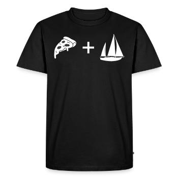 Pizza - Sailing - - Men's Premium Organic T-Shirt - black - Front - Nico (187cm)