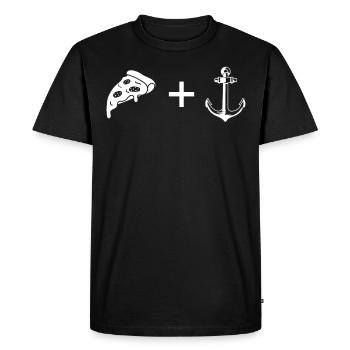 Pizza - Anker - - Men's Premium Organic T-Shirt - black - Front - Nico (187cm)