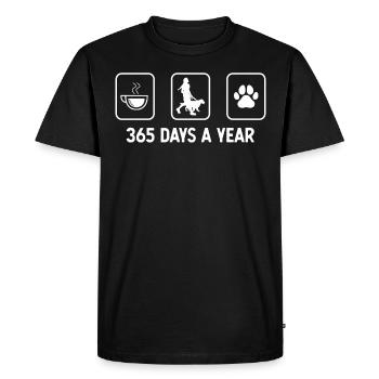 365 days a year - dog's paw - with dog - - Men's Premium Organic T-Shirt - black - Front - Nico (187cm)