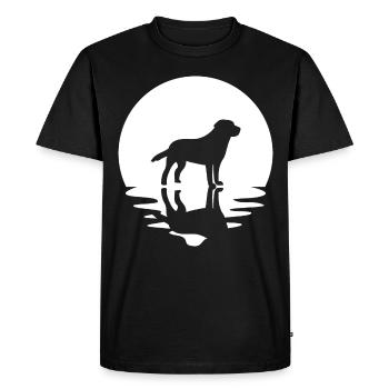 Circle and Reflection - Dog - - Men's Premium Organic T-Shirt - black - Front - Nico (187cm)