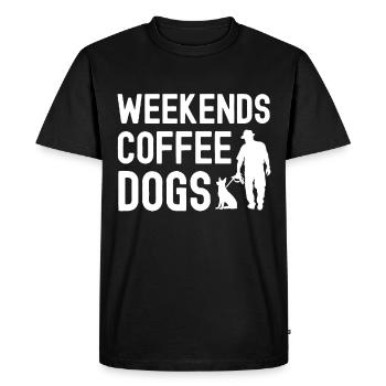 Weekends Coffee Dogs - Men's Premium Organic T-Shirt - black - Front - Nico (187cm)