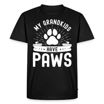 My grandchildren have paws - Men's Premium Organic T-Shirt - black - Front - Nico (187cm)