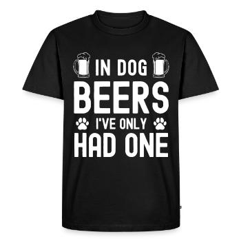 Je n’ai bu qu’une des bières pour chiens - T-shirt Premium bio Homme - noir - Devant - Nico (187cm)