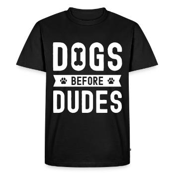 Chiens devant les ducats - T-shirt Premium bio Homme - noir - Devant - Nico (187cm)