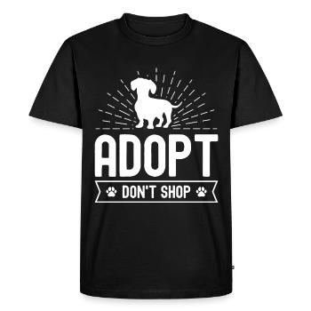 Adopter, pas acheter - T-shirt Premium bio Homme - noir - Devant - Nico (187cm)