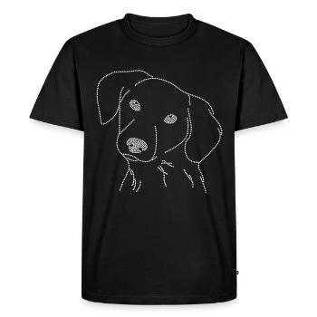 Visage d’un chien strass - T-shirt Premium bio Homme - noir - Devant - Nico (187cm)