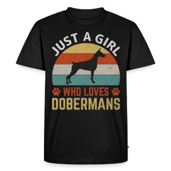 Just A Girl Who Loves Dobermans - Dog and Paws - Men's Premium Organic T-Shirt - black - Front - Nico (187cm)